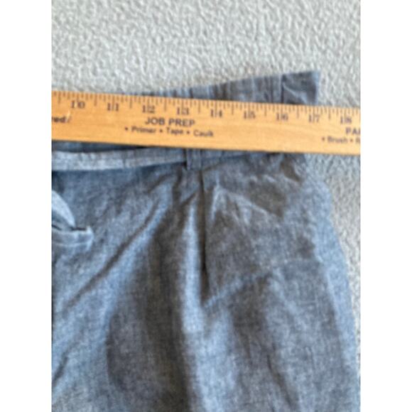 Eileen Fisher Shorts Large Chino Pleat Belted High Rise Zip Cuffed Hem Gray Prep - Picture 11 of 15